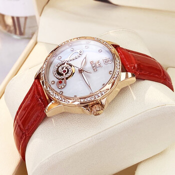 欧利时(olevs)手表女自动机械表时尚镂空女表防水潮流休闲女士腕表