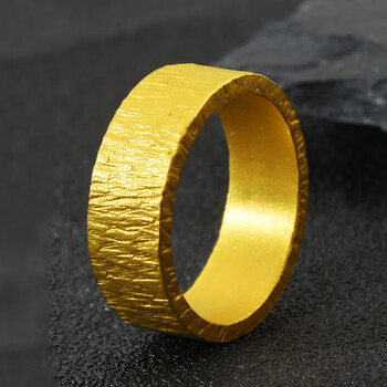 宝创(baochuang)黄金戒指男女足金999新款古法实心厚实大气大面宽帅酷