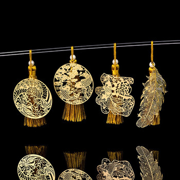 天色鲤鱼跃龙门黄铜书签礼盒 金属中国风伴手礼纪念品教师节礼物男女老师 年会生日送同学TS-5868