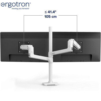 爱格升（ERGOTRON） 40“双屏支架大屏双显示器支架臂电脑显示器显示屏支架显示器增高架电脑桌（45-509-216）白色