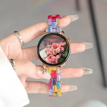 奥迪斯ots智能手表女款支付蓝牙通话彩虹树脂运动手环女彩虹糖果色