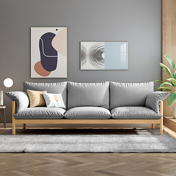 实木沙发客厅小户型三人北欧简约现代网红款小型格调原木沙发日式