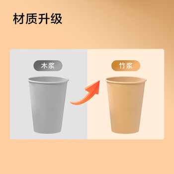京东京造纯萃纸杯260ml*100只 一次性杯子 加厚食品级竹纤维商务家用水杯