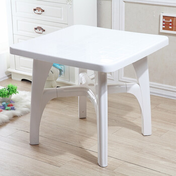 餐桌椅组合沙滩插伞桌子烧烤摊夜市圆桌方饭桌大排档桌椅单白色82方形