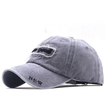 yryd青少年18至24岁男生高中生大学生中青年帽子newyork水洗牛仔帽男4