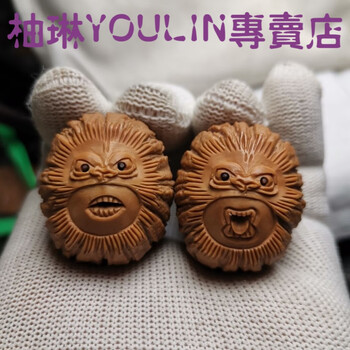 金丝猴猴头核桃手工雕刻【猴脸】核桃对手搓核桃手把件配对生日礼物