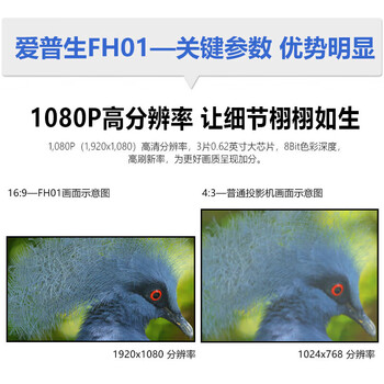 爱普生（EPSON）办公投影机 CO-FH01 3000流明【标配+吊架+15米高清线+100英寸幕布+安装】计价单位:套