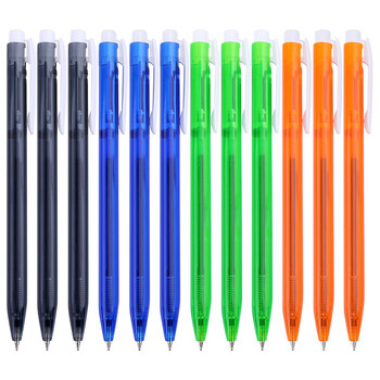 宝克（BAOKE）B60 0.7mm尚品中油笔按动圆珠笔原子笔多色笔杆 蓝色 12支/盒