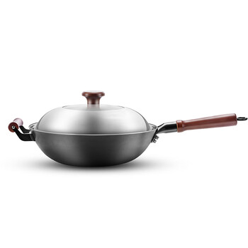 东鼎炒锅铁锅传统老式家用炒菜锅电磁炉煤气灶专用无涂层圆底铸铁锅已