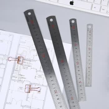 得力(deli)钢直尺8464不锈钢测量工具 木工用 绘图制图耐用50cm