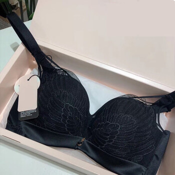 黑天鹅文胸内衣全养护塑型小胸聚拢收副乳薄款胸罩黑天鹅黑色7032abc
