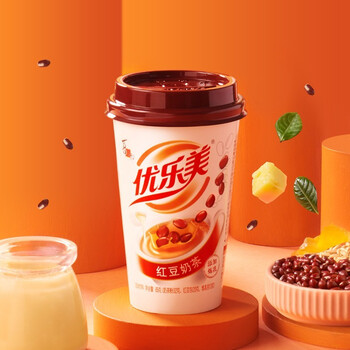 优乐美红豆奶茶65gx3杯装奶茶办公室下午茶速溶冲调饮料早餐代餐冲饮