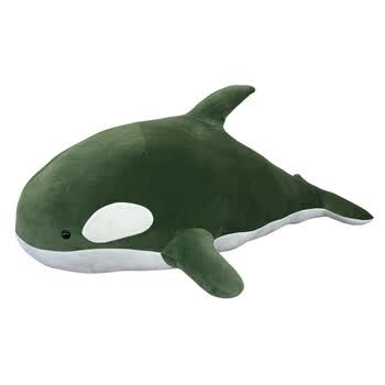 可优猫虎鲸毛绒玩具公仔鲸鱼抱枕海豚红黑绿布娃娃儿童礼品同学女生