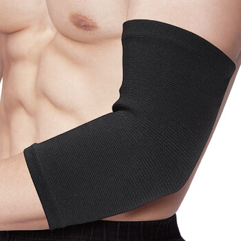 驰动高弹运动护肘2只装篮球羽毛球男女健身透气弹力护臂手肘护具黑色