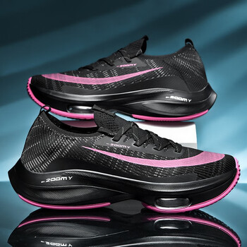 安踏新款马拉松破2代气垫鞋男女网面透气跑步鞋飞线休闲情侣款运动鞋