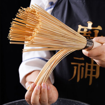 梦庭 竹锅刷木柄 锅扫大锅酒店饭馆厨师不沾油炊帚厨房清洁灶台刷子
