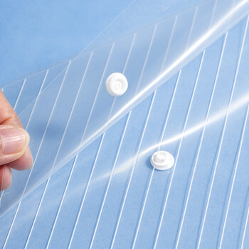 齐心（COMIX）10只装加厚条纹A4透明按扣袋/文件袋/收纳袋发票管理 透明 办公文具EA330