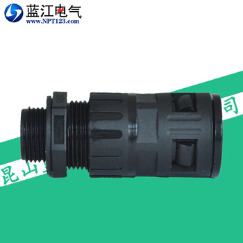 蓝江 带锁紧尼龙波纹管接头RGK电缆软管密封防水格兰头M牙PG牙G牙 RGK15.8-M18-10