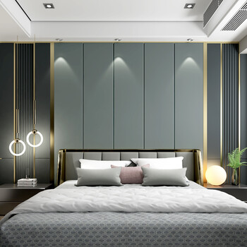 主卧室硬包背景墙沙发客厅卧室床电视轻奢简约现代软包定制护墙板