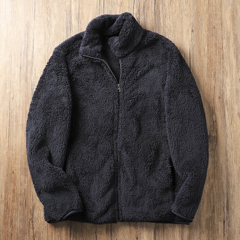 优衣库日单试衣间u家秋冬男士加厚保暖珊瑚绒休闲立领摇粒绒夹克外套