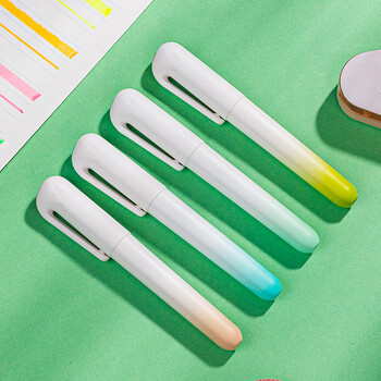 得力(deli)口袋荧光笔轻氧山谷色系 学生考试划重点复习办公手账笔记涂鸦DIY装饰 4支/盒 SK184