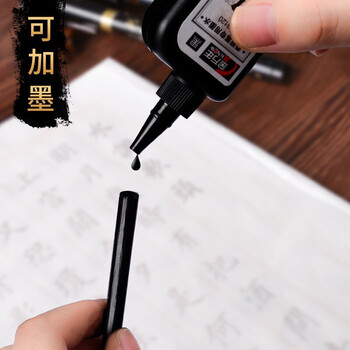 金万年中楷秀丽笔写书法练字笔科学钢笔式毛笔入门初学者套装软硬笔 黑色(12支装) G-0939