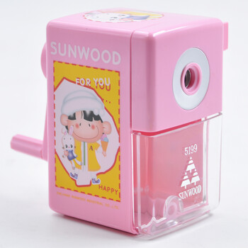 三木（SUNWOOD）卡通手摇削铅笔机/削笔机/削笔器/学生卷笔刀/转笔刀/铅笔刀 粉色 5199