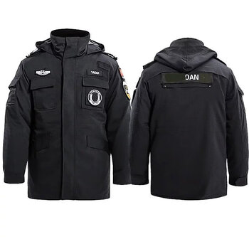 保安网格棉大衣内里可拆 网格款【防水】内里可拆 160码【图片 价格