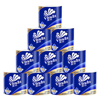 维达（Vinda） 蓝色经典4层200克10卷卫生纸V4073+湿巾1片装*10片 新旧包装
