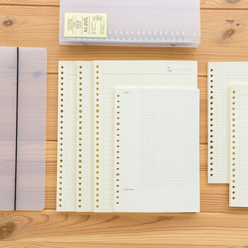 惠朗（huilang）A5/80张20孔活页本通用替芯 80g米黄纸 方格版7202