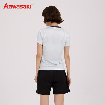 kawasaki川崎羽毛球服女款款专业运动V领短袖+短裤套装B2813 抹茶绿 L kawasaki川崎羽毛球服女款款专业运动V领短袖+短裤套装B2813 抹茶绿 L