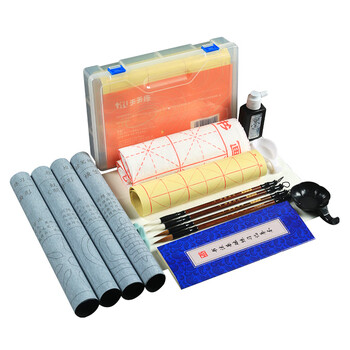 天天练(Tiantianlian)初学者毛笔书法套装 中楷小楷狼毫兼毫毛笔墨汁文房四宝套装 TN-0457