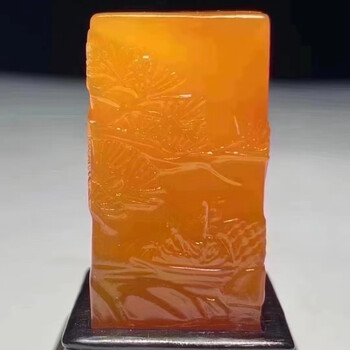 田黄石印章 獅子螭龍彫刻 曼生作 壬午年作品 寿山石 半円形 古印材 美術品 □大成美術□寿山石 金田黄石彫刻 麒麟鈕印章 印鑑 謙之作款（検