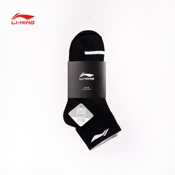 李宁（LI-NING）乒乓球羽毛球篮球袜（3双装）男女防臭透气耐磨防滑吸汗运动袜