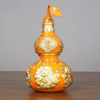 梵蒂威仕 铜葫芦摆件工艺品客厅办公室家居装饰品司开业礼品搬家乔迁