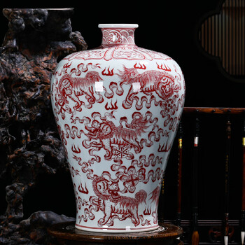 红狮子花瓶价格- 京东