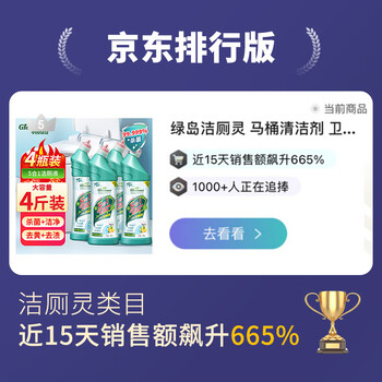 绿岛洁厕灵500g*4瓶 洁厕液 马桶清洁剂 洁厕剂 厕所除臭祛垢去渍异味