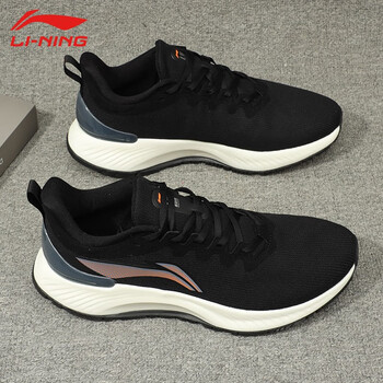 李宁跑步鞋越影element缓震回弹轻便减震跑鞋春夏新品 黑色【越影
