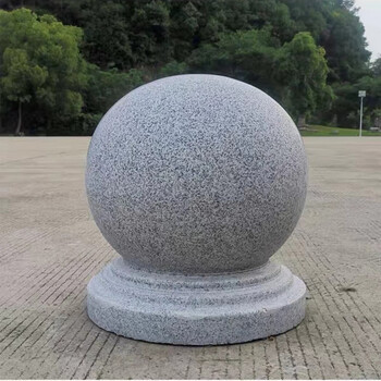 石墩圆球模具 广场路障挡车石球圆球花岗岩石墩子止车石头球大理石阻