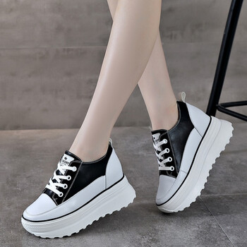 yakelijia小白鞋女休闲鞋女内增高女鞋子女坡跟运动鞋女秋款百搭厚底