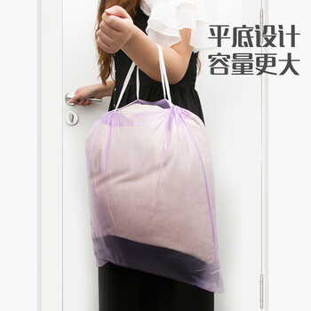 妙洁抽绳垃圾袋紫色45*50cm54只单面1.2丝点断式中号加厚