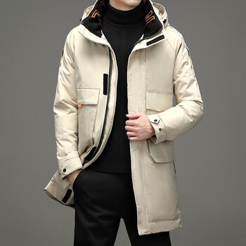 杭瑞羽绒服男2021冬季新款青年百搭休闲中长款羽绒外套男士可拆卸帽潮