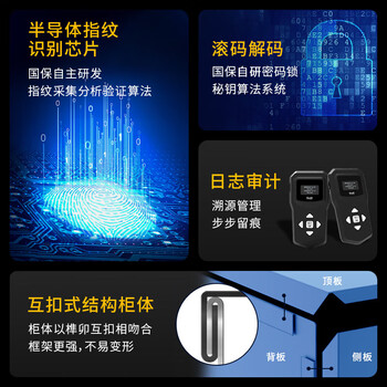 国保（Guub）保密柜办公折叠指纹密码文件柜资料柜国家认证单节文档柜Z168-VF1