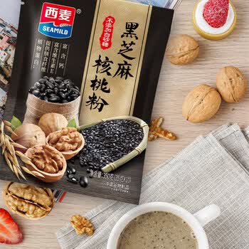 西麦黑芝麻核桃粉350g 燕麦片黑芝麻糊营养早餐