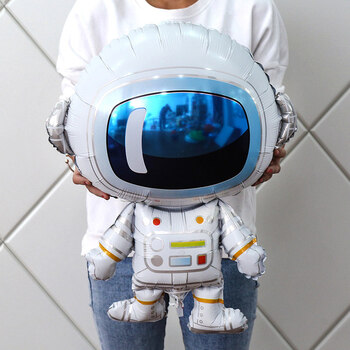 儿童太空宇航员铝膜气球宇宙外星人装扮星空主题生日派对立柱太空人铝