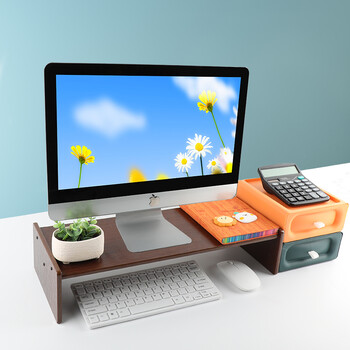 倍方 显示器增高架 简约现代显示器支架 台式电脑支架 笔记本支架 多功能桌面收纳架胡桃木色37642 倍方 显示器增高架 简约现代显示器支架 台式电脑支架 笔记本支架 多功能桌面收纳架胡桃木色37642