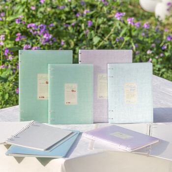 国誉木野梦境系列四孔活页本大容量可换内页 B5/40页横线 雪松蓝 1本 WSG-RUNP81LB