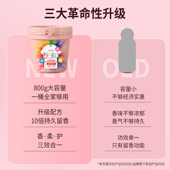 OVDL护衣留香珠 白桃茉莉800g 持久留香洗衣伴侣柔顺护色香氛凝珠香珠