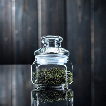 茶叶罐透明小号储存罐玻璃密封罐带盖储物罐食品级玻璃罐瓶子进口八角