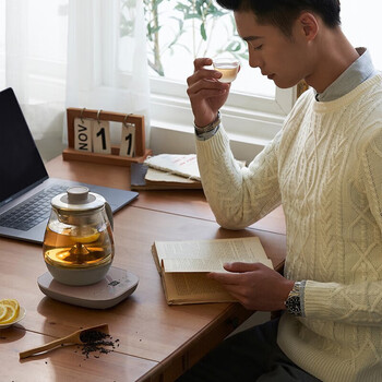 小熊煮茶器 养生壶电热水壶蒸茶器喷淋式不锈钢烧水壶0.8升ZCQ-A08H2